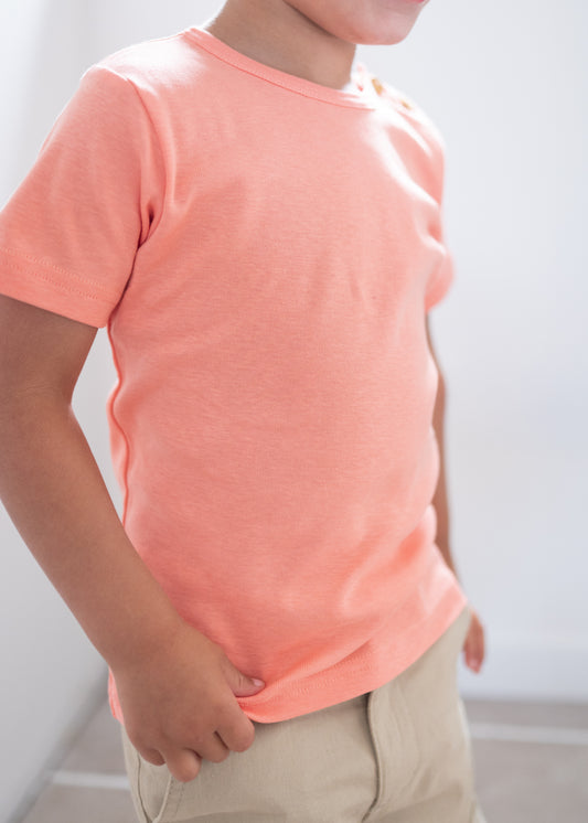 Basic T-shirt - Abrikoos