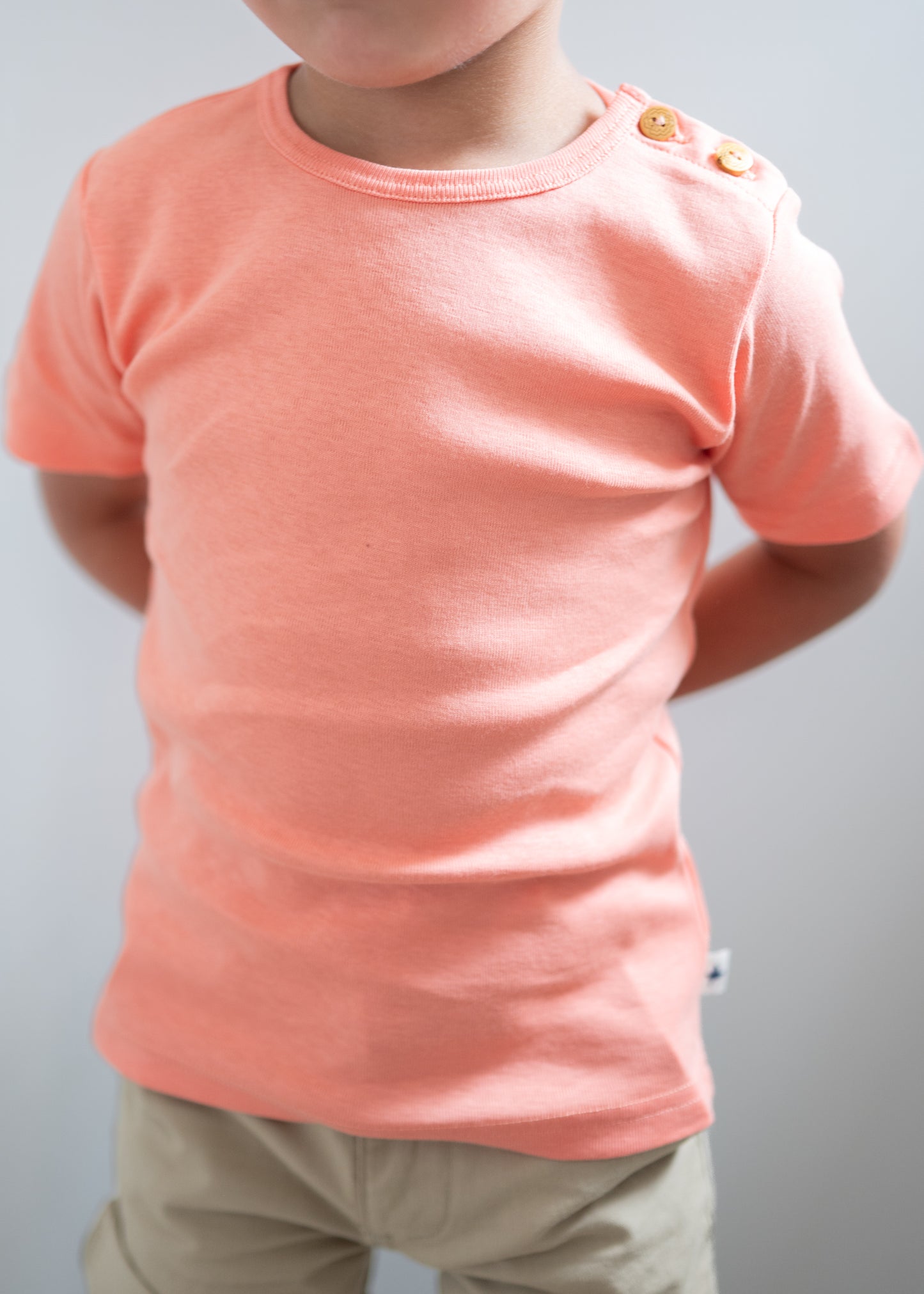 Basic T-shirt - Abrikoos